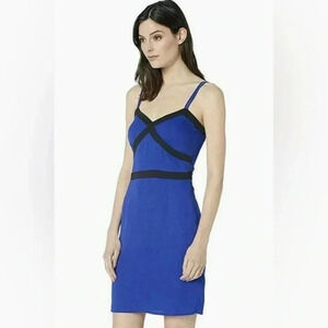 Bebe | Blue Surf The Web Fitted Sheath Cocktail Bodycon Dress Size 6 S Small NWT